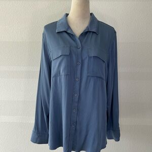Chicos Blue Button Up Blouse